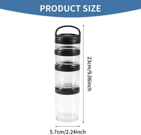 Saycker Portable Stackable Snack Container Nut Box, Snack Storage Jars and Portion Control, Food Storage Container