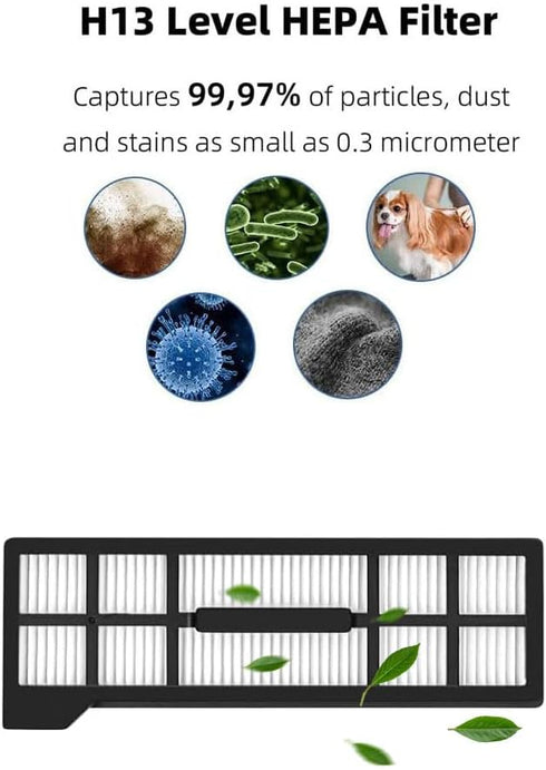 eufy X10 Pro Omni Robot Vacuum Replacement Parts Kit, 1 Roller Brush, 3 HEPA Filters, 6 Side Brushes, 6 Mop Cloths, 6