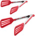Cooking Tongs Stainless Steel 9 inches and 12 inches, Heat Resistant Silicone Serving Tong Meat Turner Spatula Tong