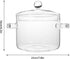 Clear Glass Pots for Cooking on Stove, Glass Stew Pot Glass Soup Pot With Lid Kitchen Stockpot Glass Cooking Pot Thickened Stock Pot Large Serving Bowl Simmer Pot for Stove (1.35L/46OZ)