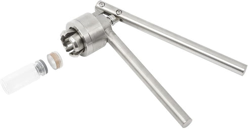 HighFree 20 mm Vial Crimper Manual Sealer, Hand Sealing Machine with 10 Set of 10ml Vials + Stopper + Caps