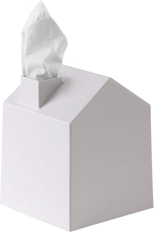 Umbra Casa Tissue Box Cover - Adorable House Shaped Tissue Box Holder for Bathroom, Bedroom or Office, White