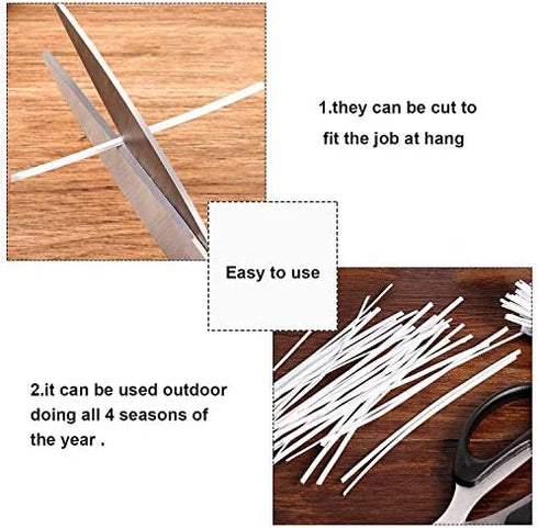 WILLBOND 200 Pcs White Christmas Garden Plastic Twist Tie - 4.72'' for Wreaths and Garland