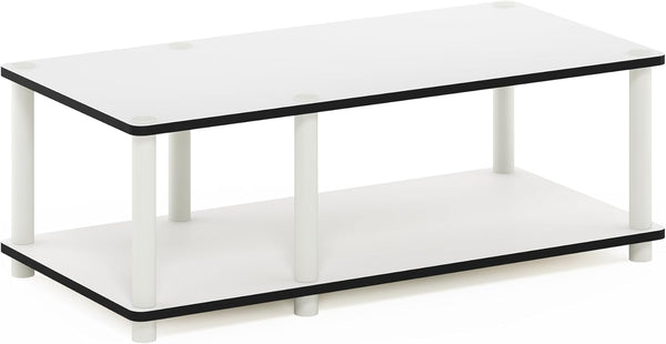 Furinno JUST TV Stand, 2-Tier No Tools Mid Entertainment Center with Open