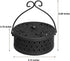 Portable Iron Mosquito Incense Coil Holder Box with Lid and Handle for Home Outdoor Garden, Black