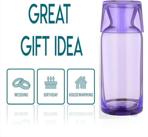 Set, 23.6 Oz Bedside Water Carafe and Glass - Water Decanter Bedside with Glass - Nightstand Water Carafe and Glass