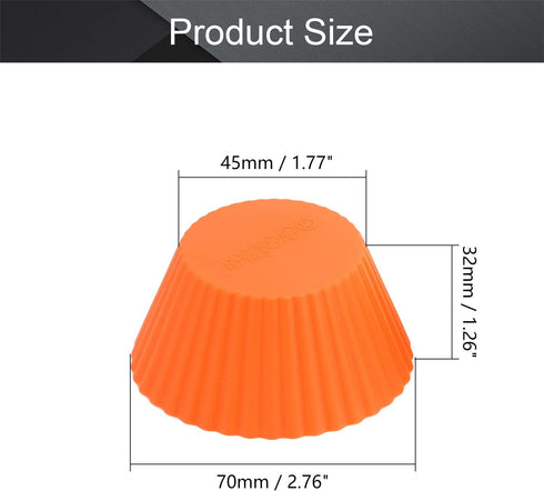 Utoolmart Silicone Baking Cups, Orange Reusable Silicone Baking Cups, Non-stick Cake Molds Set for Party Halloween Christmas Bakery Molds Supplies, 5 Pcs by Utoolmart