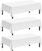 Childom 3 Pack Plastic Tablecloths for Rectangle Tables 54" x 108" - White Disposable for Indoor or Outdoor Parties