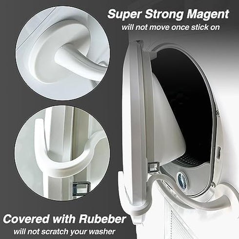 AYNEFY Magnetic Washer Door Prop, Universal Front Load Washer Door Holder to Keep Dry (White)