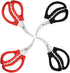 4 Pcs Multifunctional Seafood Scissors, Stainless Steel Shears for Kitchen, Red and Black
