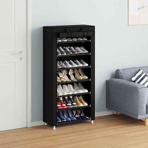 7 Closet Calmootey Tier Shoe Rack Organizer,Portable Shoe Shelf with Nonwoven Fabric Cover
