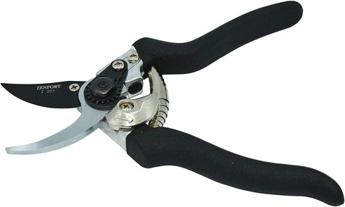Zenport Z201 Heavy Duty Bypass Euro Pruner, 8-Inch, Black Handles, Steel