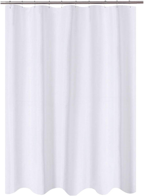 N&Y HOME Fabric Shower Curtain Liner 60 x 72 inches, Hotel Quality, Washable, Water Repellent, White Bathroom Curtains