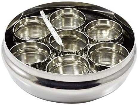 7 8 8 3 Inches Large Stainless Steel Masala Dabba Spice Container Box with Shelves x x