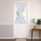 PANOVOUS Small Door Window Curtains, Blackout French Door Curtain Panel for Privacy, 25x40 Inch Greyish White