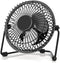 xasla 4 Inch Mini USB Desk Fan (Black), Quiet Fan with Metal Construction, Strong Airflow, 360° Adjustable Tilt Angle