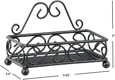 Home Basics Sponge Holder for Sink (Bronze) | Scroll Design Kitchen Sponge Holder with Open Structure and Raised Feet