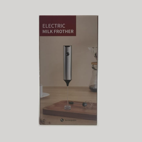 Handheld Electric Milk Frother, Type C Rechargeable Blender, 3 Mixing Speeds, Mini Beverage Blender with 2 Whiskers