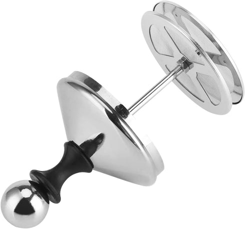 14-Ounce Stainless Steel Manual Milk Foamer, Hand Pump Frothing Pitcher for Cappuccino and Latte