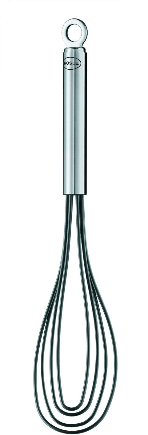 Rosle 95656 Stainless Steel & Silicone Flat Egg Beater Whisk, 10.4 Inch, Silver