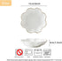 Porcelain Serving Dish, Ceramics Flower Relish Tray with Metallic Rim, 6.6 inch Bowls for Wedding, Party, Cereal, Pasta