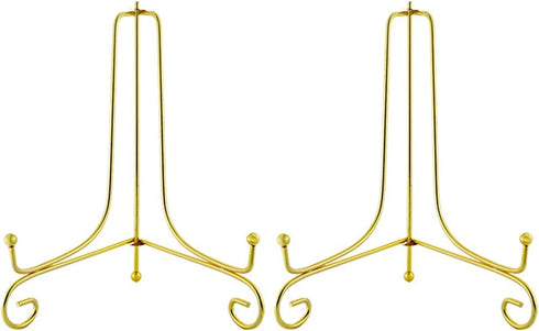 Artliving Gold Iron Display Stand (2 pack 8 Inch) Easel Plate Display Photo Holder for Cookbooks, Picture Frames,