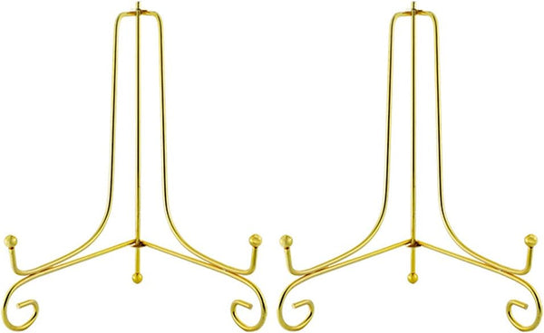Artliving Gold Iron Display Stand (2 pack 8 Inch) Easel Plate Display Photo Holder for Cookbooks, Picture Frames,