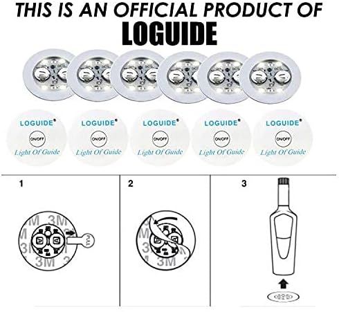 LOGUIDE LED Light Up Coasters, LED Bottle Lights, Flashing Shots Light, Cool-White Coaster Discs for Drinks