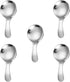5PCS Stainless Steel Short Handle Spoon Set, Thickened Mini Round Spoons for Salt, Condiments, Dessert, Tea, Coffee