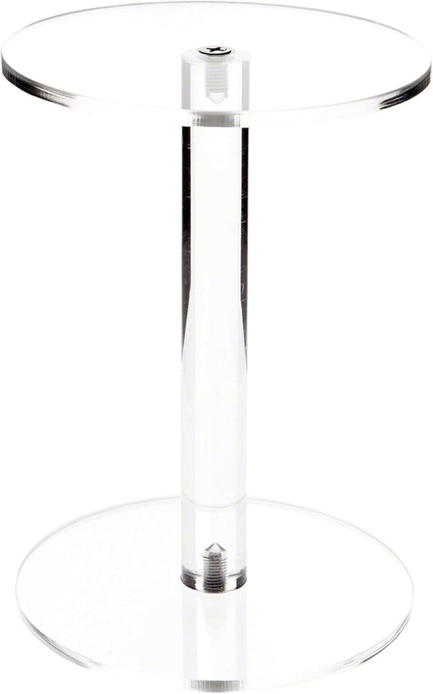 Plymor Clear Acrylic Round Barbell Pedestal Display Riser, 8" H x 6" D (1/4" thick)