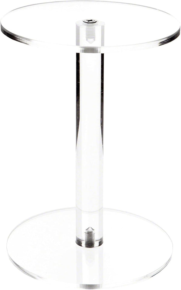 Plymor Clear Acrylic Round Barbell Pedestal Display Riser, 8" H x 6" D (1/4" thick)