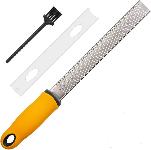 NSpring Hand Cheese Grater, Lemon Zester with Razor-Sharp Stainless Steel Blade, Protective Cover, Dishwasher Safe