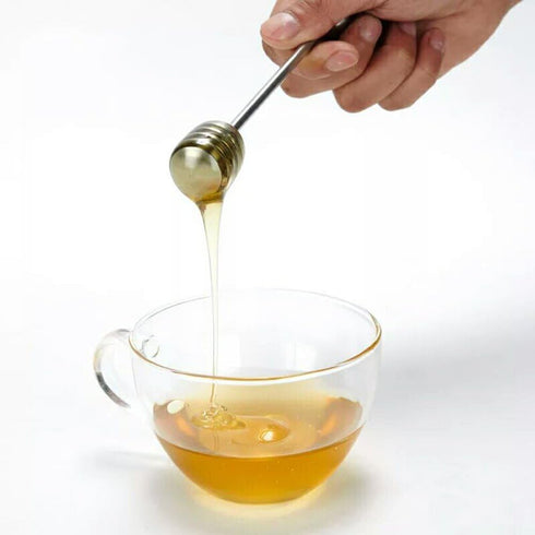 Honey and Syrup Dipper Stick Server, 304 Stainless Steel Wand for Honey Pot, 6.3 Inch