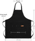 Apron for Men Women with Adjustable Straps and Large Pockets, Waterproof Black Chef Bib