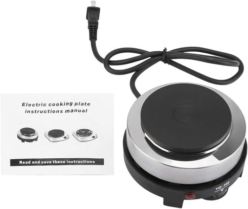 Small Hot Plate Electric Stove, 500W Portable Mini Heater for Milk, Water, and Coffee Heating (US Plug)