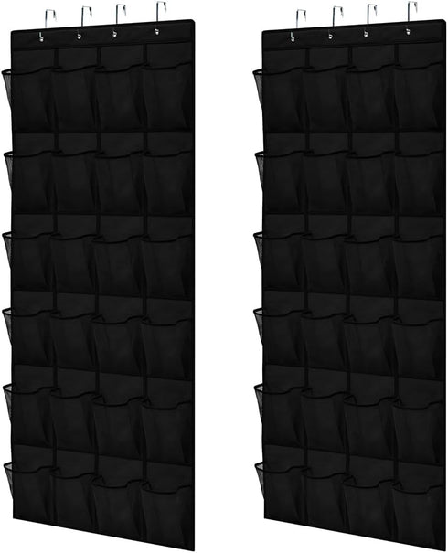 GORILLA GRIP Over the Door Shoe Organizer, 2 Pack, 24 Breathable Mesh