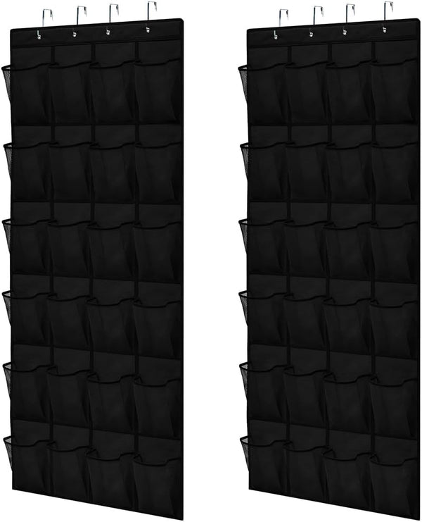 GORILLA GRIP Over the Door Shoe Organizer, 2 Pack, 24 Breathable Mesh