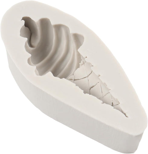 Ice Cream Silicone Mold, Cone Fondant Molds for Baby Birthday Party Cake Decoration, Cupcake Topper