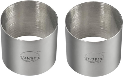 Sunrise Kitchen Supply Plating Forms, Stainless Steel Ring Mold Sets, 3" X 2.75" (2)
