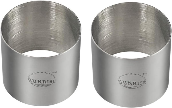 Sunrise Kitchen Supply Plating Forms, Stainless Steel Ring Mold Sets, 3" X 2.75" (2)