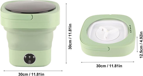 Foldable Portable Washing Machine, Mini Washer 6.5L Large Capacity, Soft Spin Drying, Green, for Home, Camping,