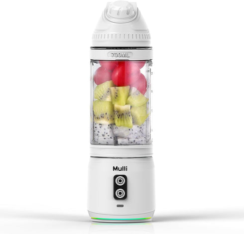 Mulli Portable Blender, 24oz Travel Blender for Shakes and Smoothies, USB Rechargeable Mixer with Lid for Gym