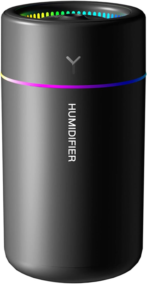 Mini Humidifier, USB Personal Desktop Humidifier for Car, Office, Bedroom etc. Auto Shut-Off, 2 Mist Modes, Super Quiet - (BL - Black) by KISSWILL