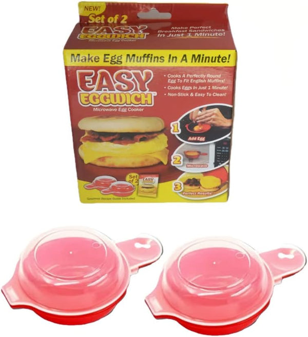 Microwave Egg Muffin Breakfast Sandwich Cooker, Make Eggs in 1 Minute