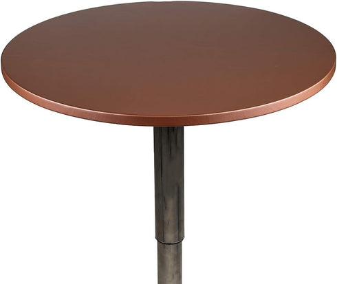 24 Inch JISEN Cocktail Waterproof Round Table Topper Cap Polyester Fitted Stretchable Tablecloth Cover D-Coffee