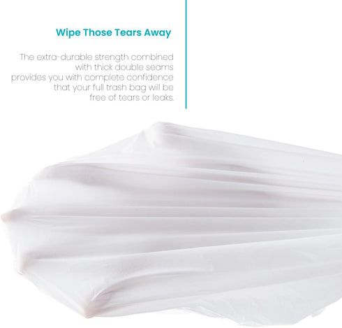 5.3 20 20R, 60-Count Home Zone Living Gallon Kitchen Trash Bags with Drawstring Handles, Heavy Duty Custom Fit Design