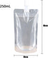50 8.4oz frozen (250ml) beverage bags, transparent smoothie bag container, heavy-duty hand-held leak-proof and sealable
