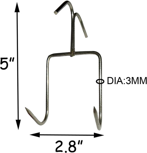 4Pack TIHOOD Smoker Hooks - Stainless Steel Bacon Hanger, Roast Duck Hooks, Meat Hangers for Smoking, Hanging Bacon