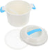 UPKOCH Microwave Vegetable Steamer, Round Microwave Food Container for Rice, Chicken, Pasta, Vegetables 18X18X15CM