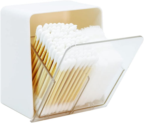 Artilife Bathroom Qtip Holder Canisters for Swabs and Balls, Vanity Countertop Storage Organizer (1 Pack)